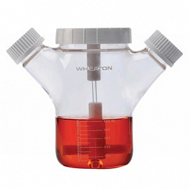 Cell Bioreactor 500 ml, 3 Ports, Center / Side Hole Diameter - 100/45 mm, Celstir Complete